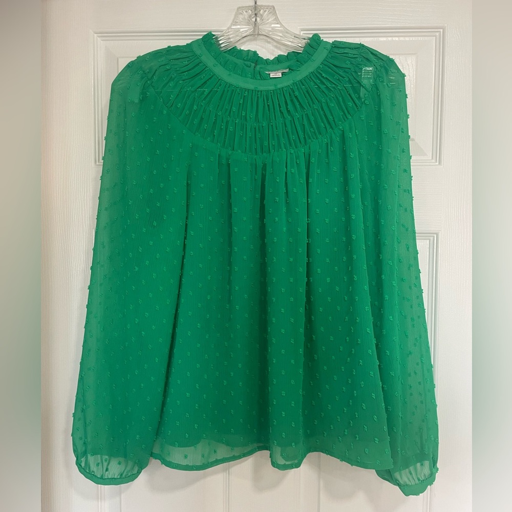 J. Crew Vibrant Green Blouse
